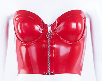 Latex Bustier With Front Zip