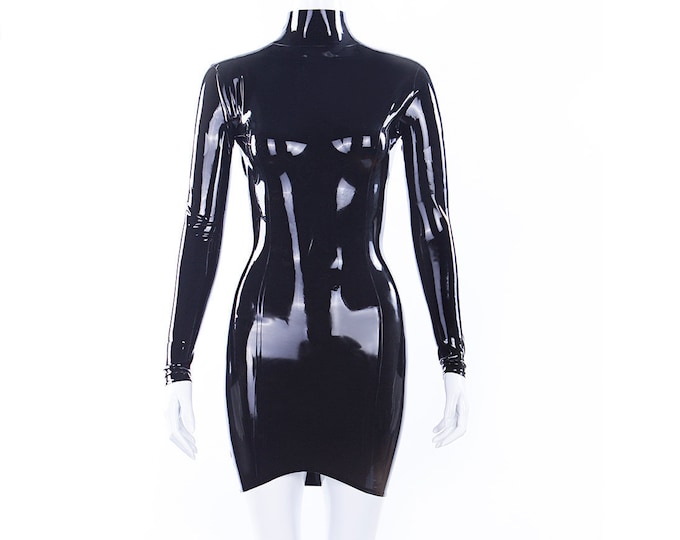 T Latex Mini Dress