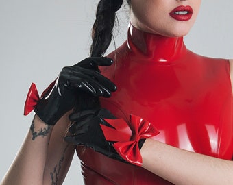 Latex Gloves With Big Bow