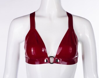 Triangle latex bra with O ring
