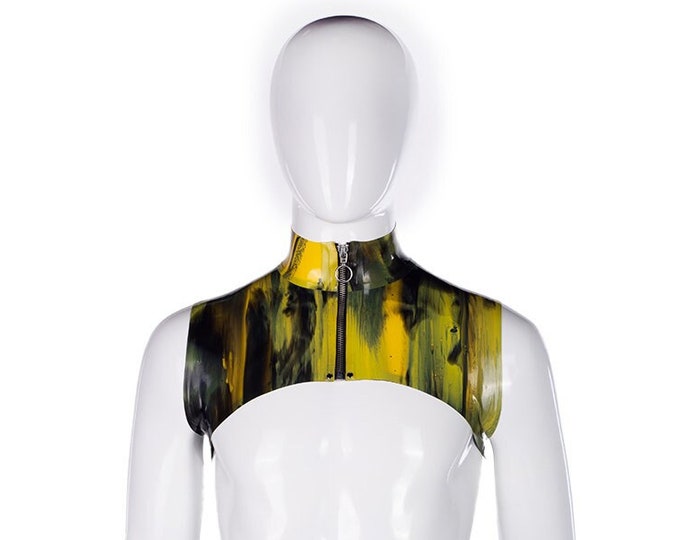 Marble latex shrug with front zip