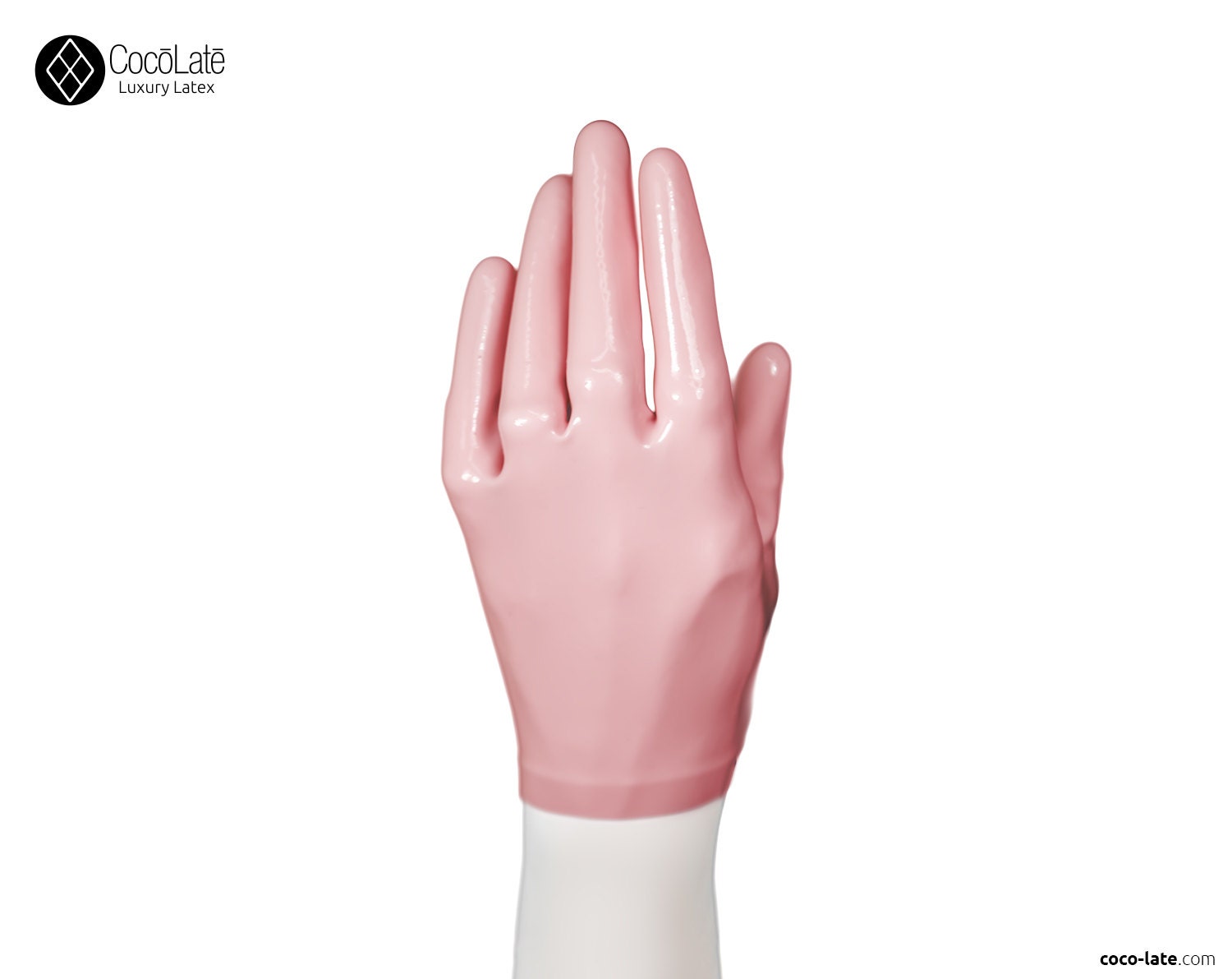 Latex Short Gloves - Pink color