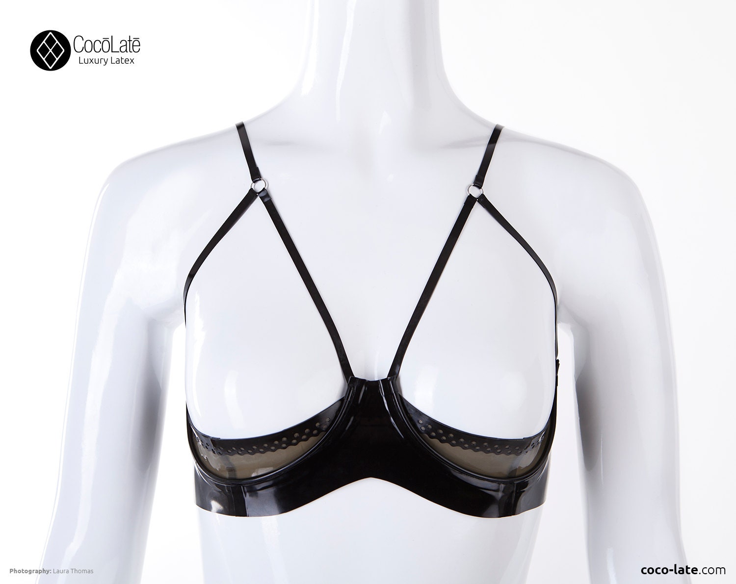 Ava Brocade 1/4 Cup Latex Bra -  Denmark