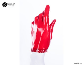 Latex Gloves With Brocade Trim