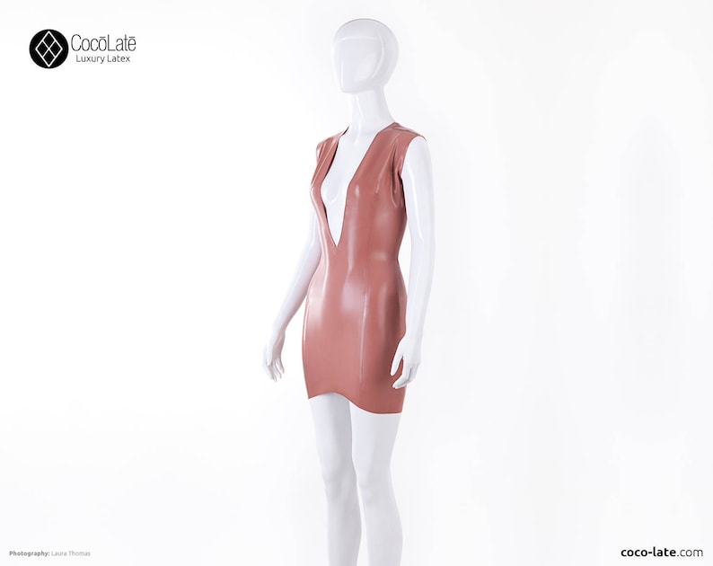 V Cleavage Latex Mini Dress image 4