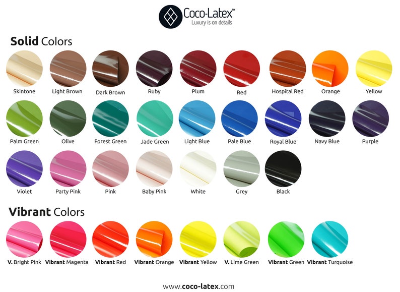 May include: A color chart showing a variety of solid and vibrant colors. The colors are arranged in circles and labeled with their names. The chart is titled "Solid Colors" and "Vibrant Colors".