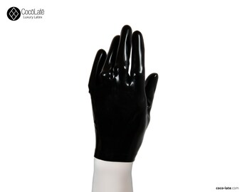 Latex Short Gloves - Black color