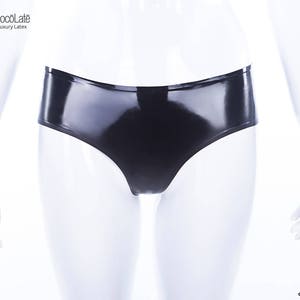 Low Waist Latex Briefs Black