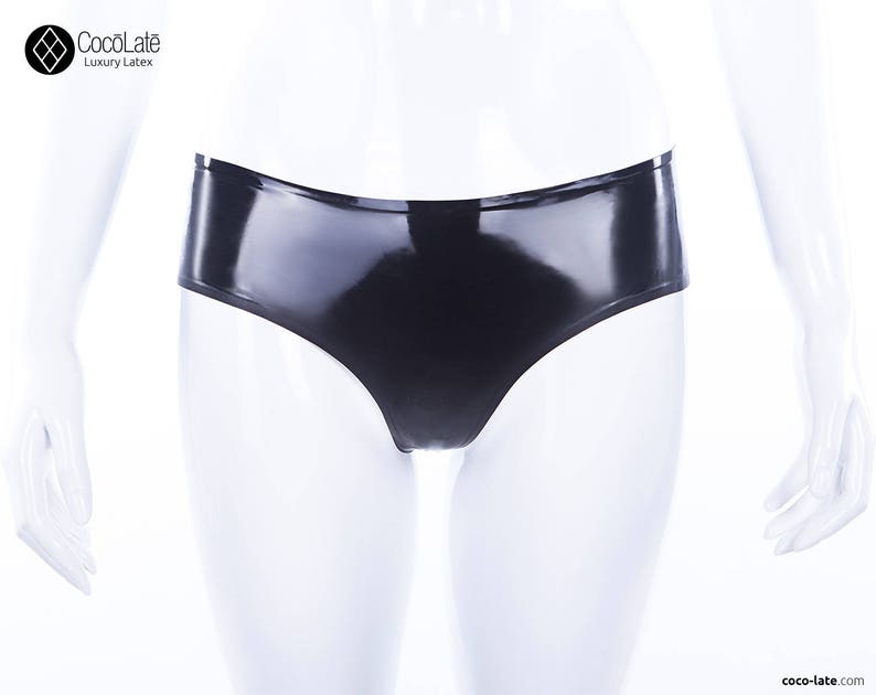 Low Waist Latex Briefs Black