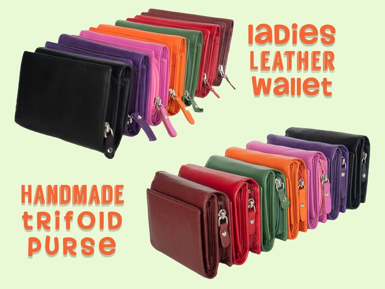 ladies trifold purse