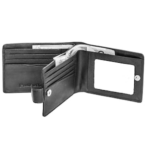 Mens Hidden Travel Wallet | Leather Wallet | Secret Wallet | Concealed Wallet | 2 Wallets in 1 | 12 Card Slots | Clasp & Button Close