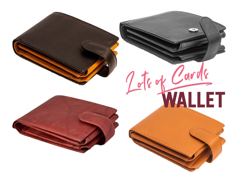 MENS 4 Fold Wallet 20 Card Slots Wallet With Coin Purse Press Stud