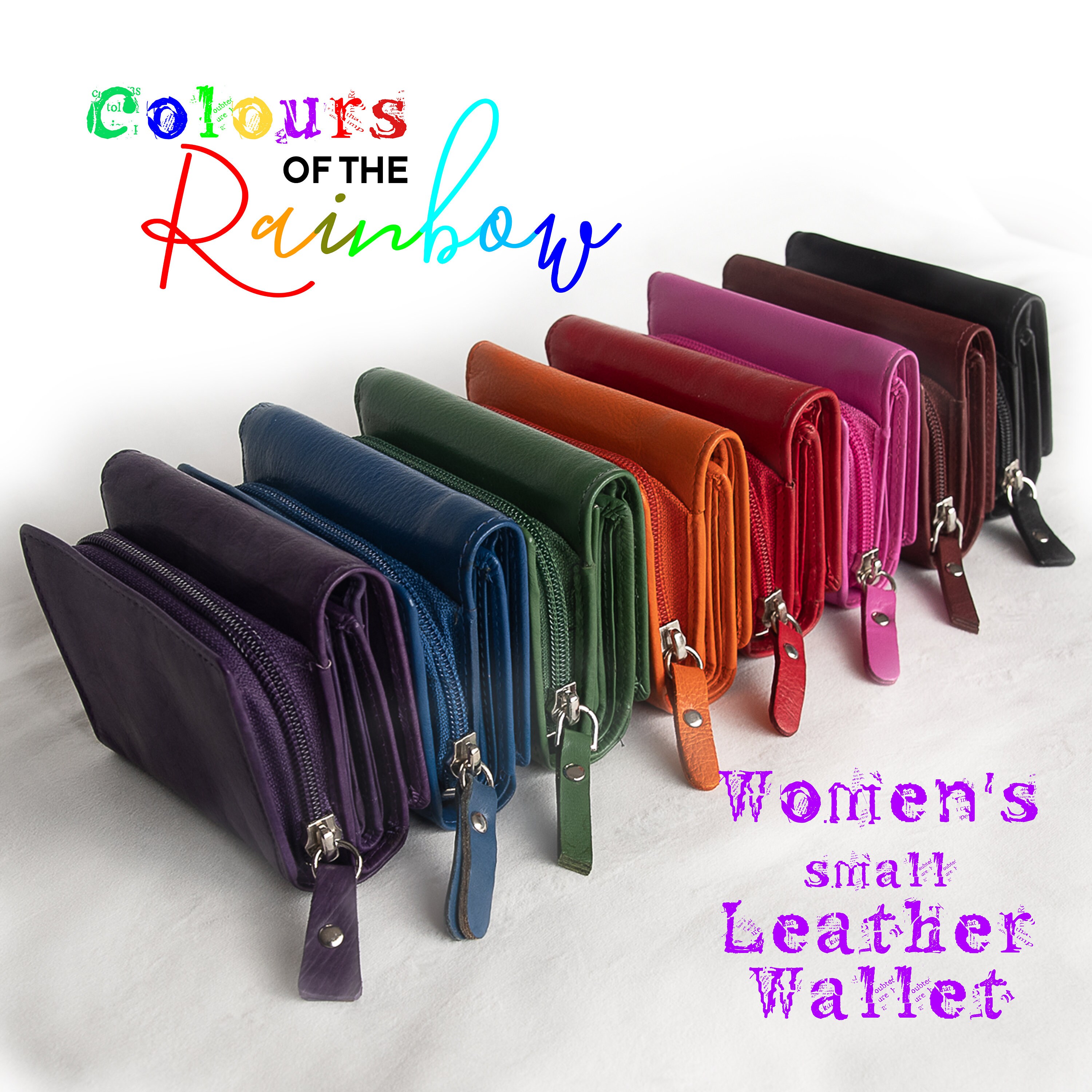 Handmade Leather Mini Trifold Wallet | Zip Coin Purse - Etsy