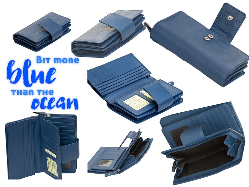 32 Card Slot Womens Leather Wallet With Coin Purse Leather Card Wallets