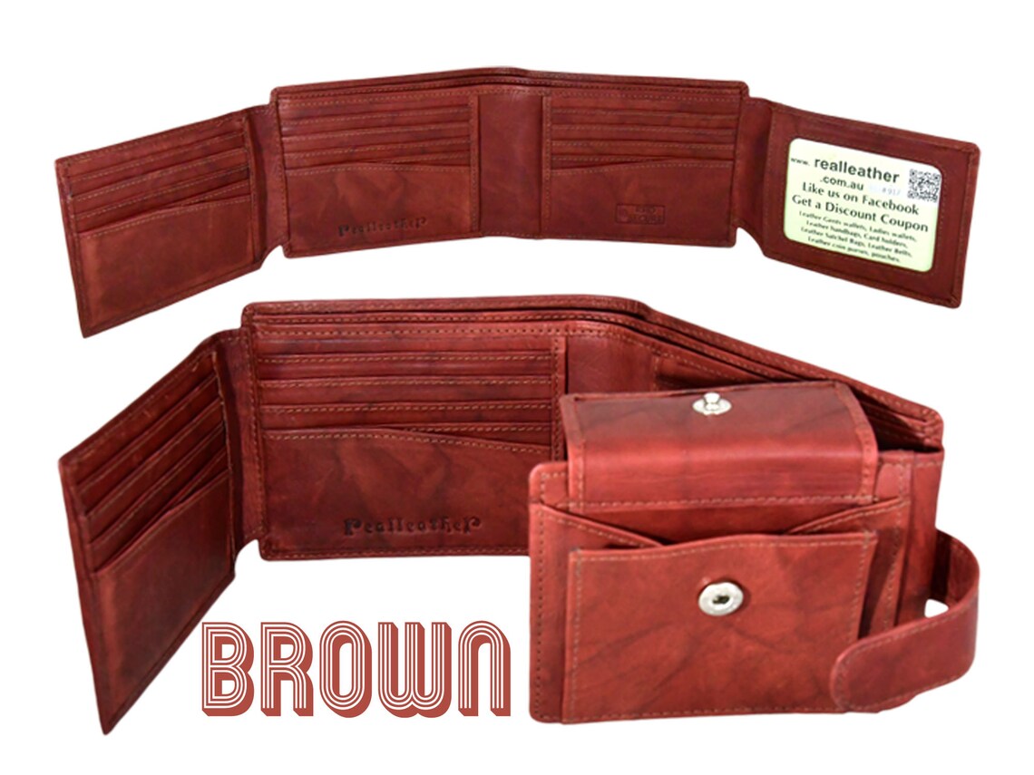 MENS 4 Fold Wallet 20 Card Slots Wallet With Coin Purse Etsy