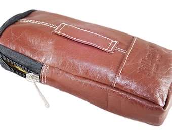 Real Leather Cell Phone Pouch for Belt | Zippered Holster Case