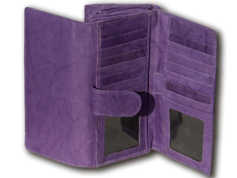 Womens Wallet Double Sided Flat Long Wallet Zip Around Etsy