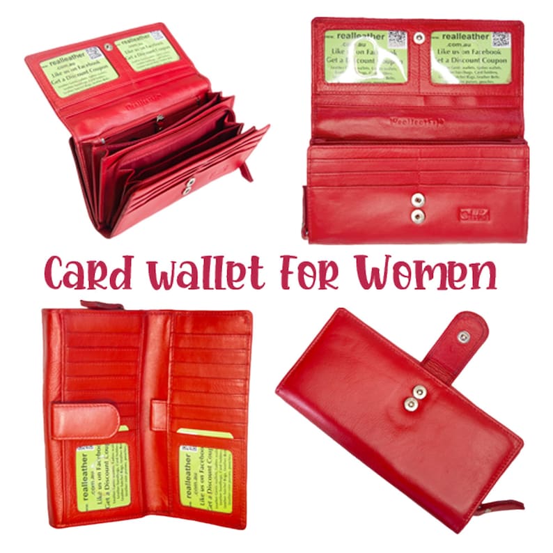 Womens Wallet | Double Sided | Flat Long Wallet | Zip Around Coin Purse ...