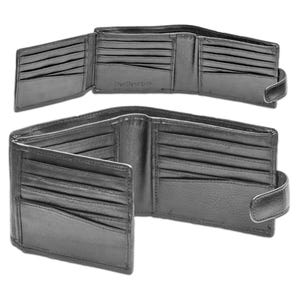 Portafoglio da uomo / 20 scomparti per carte / Portafoglio con cerniera RFID e chiusura a scatto / Portafoglio in pelle con chiusura / Portafoglio con molte tasche / Portafoglio per carte di credito