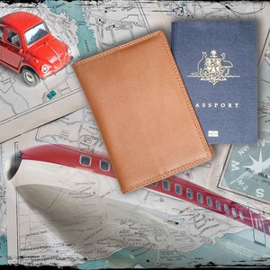 Reisebrieftasche | Reisepasshülle | Passhülle | Reisepasshülle | Schlüssel | Passend für 2 Reisepass | Vollnarbenleder