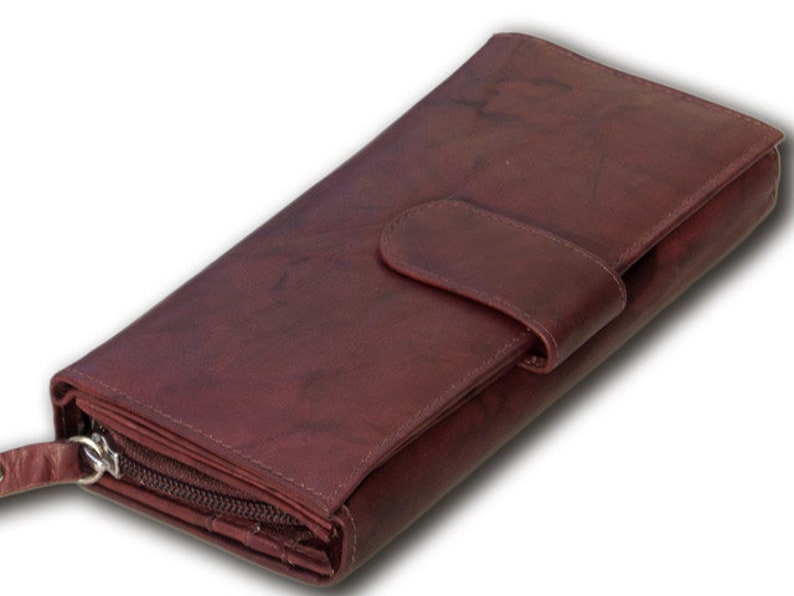 Womens Wallet Double Sided Flat Long Wallet Zip Around - Etsy