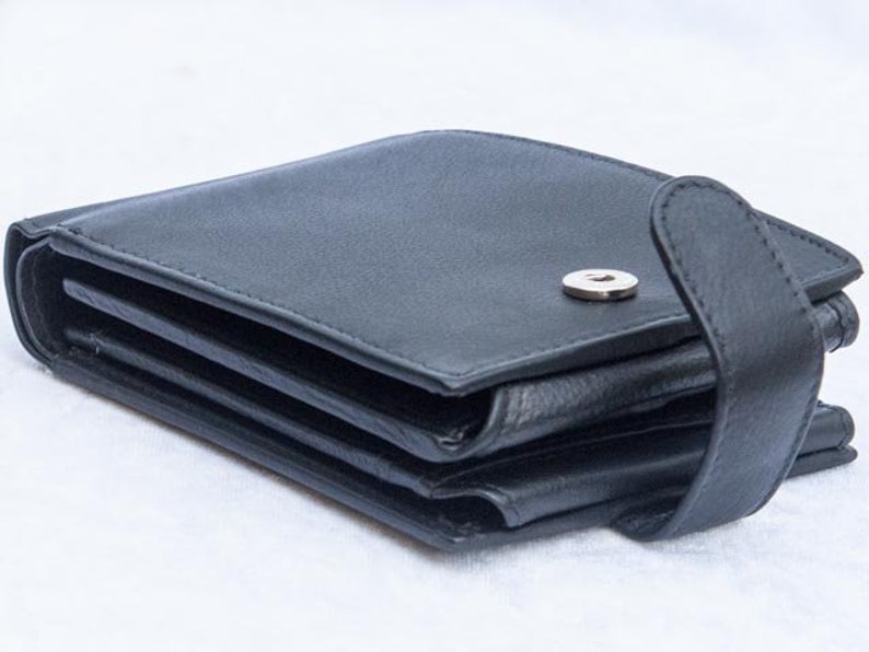 MENS 4 Fold Wallet 20 Card Slots Leather Wallet With Coin Etsy