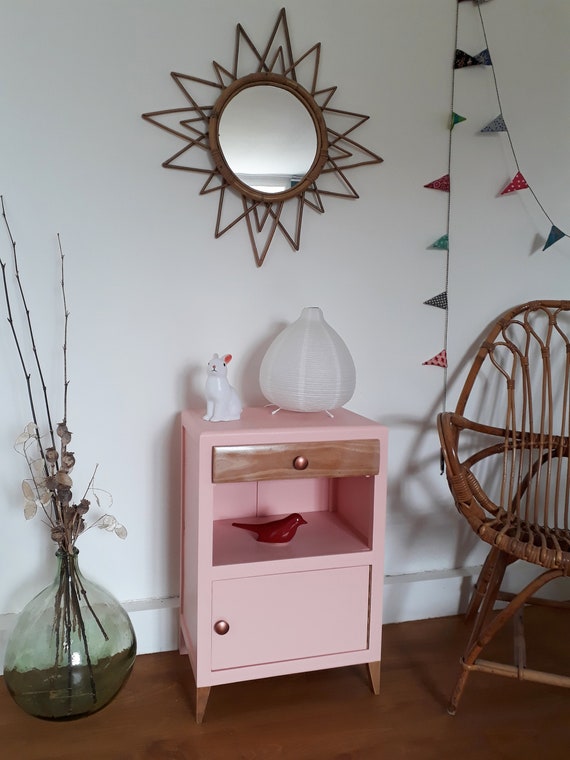 pale pink bedside table