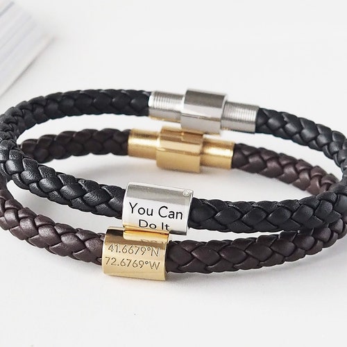 Hand braided leather bracelet for men with 6 thongs Special gift for husband 1st quality leather Round braided bangle for her boyfriend.