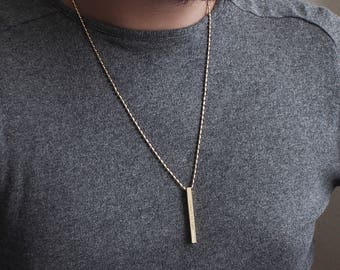 Personalized Bar Necklace for Him 