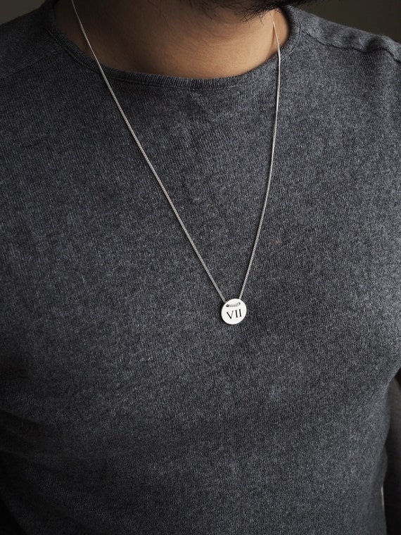 Personalized Disc Necklace for Him 