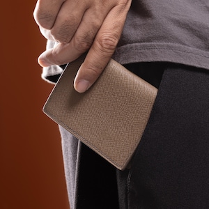 Personalized Epsom Leather Business-Card Wallet by KSL MADE, Minimalist Card Wallet, Travel Slim Sleeve, Gift for Him/Her, Christmas