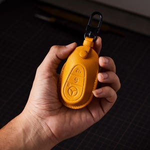 Custom Mercedes Benz  Key Cover by KSL MADE,Leather Key Fob for C-Class, E-Class, S-Class, ... Personalized Gifts for Son