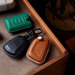 Personalized Key Fob Cover for Cadillac Escalade CTS XTS ATS CT4 CT5 CT6 XT4 XT5 XT6, Custom Car Key Holder, Gift for Cadillac Owners