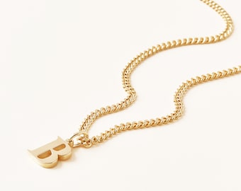 Men's Initial Necklace, Personalized Letter Necklace for Men, Custom Gold Initial Pendant, Gift for Him, Minimalist Name Jewelry