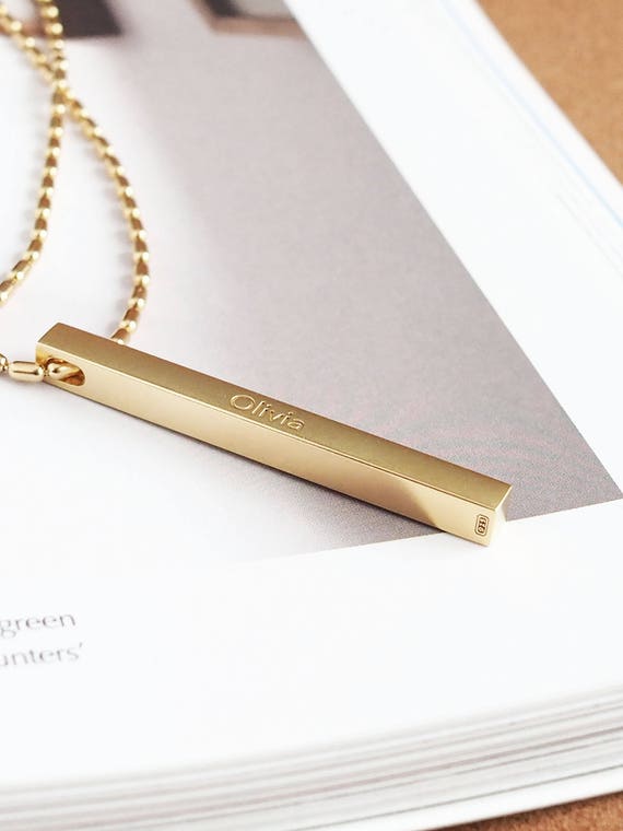 Personalized Bar Necklace for Men 