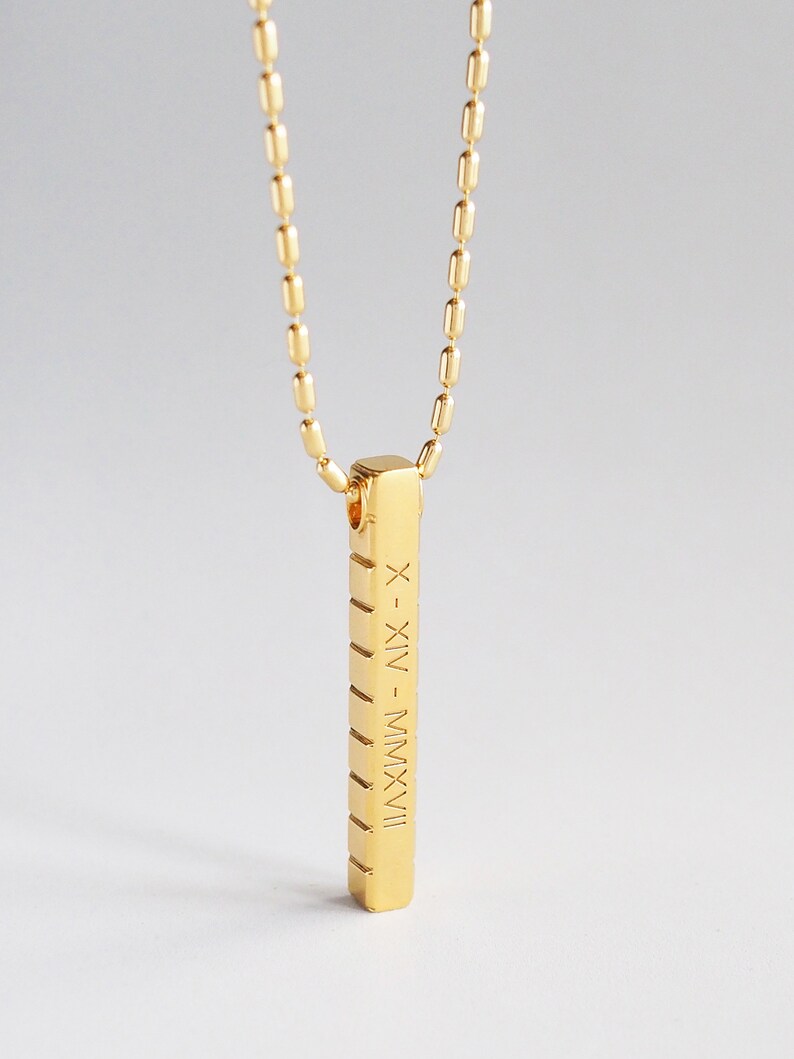 Personalized Bar necklace for Him / Custom necklace for
