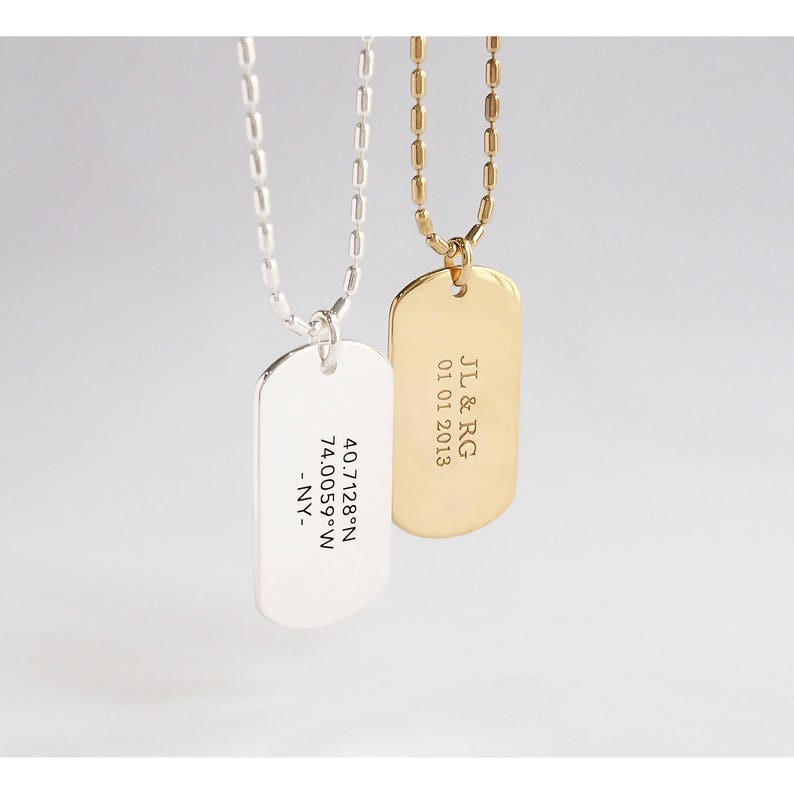 Personalized Dog Tag Necklace Custom Necklace for Men Kid Etsy