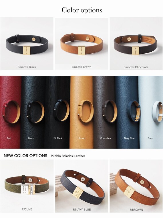 Unisex Leather Bracelet / Personalized Leather Band Bracelet / | Etsy