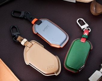 Kia Key Fob Cover Leather – Personalized Car Key Holder for Kia Sportage, K5, Sorento, Telluride, Seltos, EV6 – Custom Name Gift