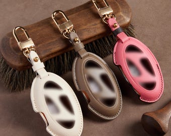Hyundai Key Fob Cover Leather Personalized Car Key Holder for Tucson Santa Fe Elantra Palisade Kona IONIQ 5 Custom Engraved Key Case