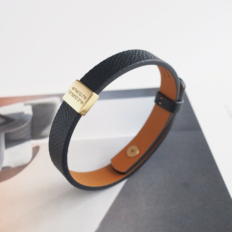 Unisex Leather Bracelet / Personalized Leather Band Bracelet / Etsy