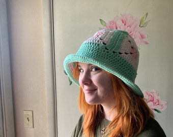 Cotton Pink and Mint Bucket Hat