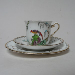 Vintage jaren 1940 Engels China Plant Toscaanse China theekopje schotel en zijplaat door RH en SL Plant