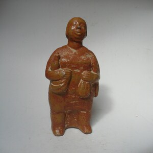 Delightful Vintage German pottery ceramic stoneware figurine sculpture of Lady Baker