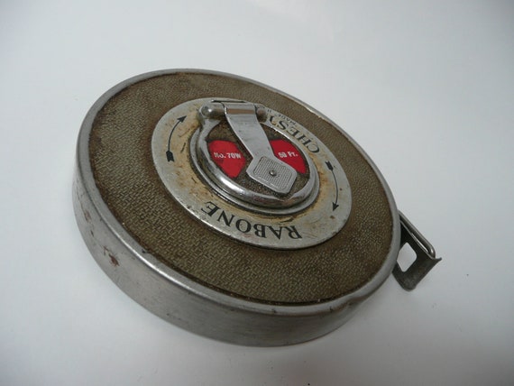 Vintage English Rabone Chesterman Tape Measure No 70W 50 Ft Chrome