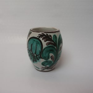 Retro Midcentury Scandinavian Style Pottery Ceramic Vase marked with numbers and round stamp