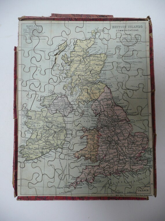 Antique British Victory Wooden Jig-saw Geographical Puzzle 2