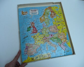 British Vintage Victory Plywood Jig-Saw Puzzle about 125 Complete Industrial Life in Europe 1950s VM6 by GJ Hayter & Co