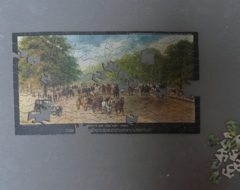 Vintage Chad Valley Interlocking Jigsaw Puzzle, No 2195 Rotten Row, Hyde Park