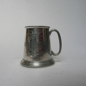 Bellissima tazza da battesimo vintage in peltro inglese per la nipote, da personalizzare ulteriormente